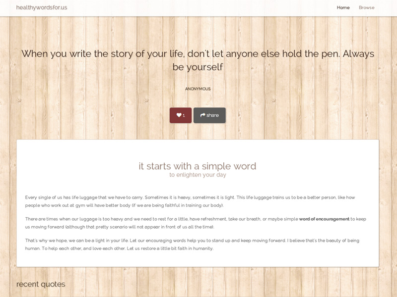 Healthy Words for Us