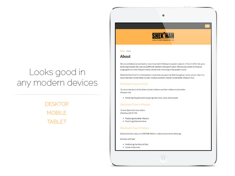 Shekinah Melbourne Template